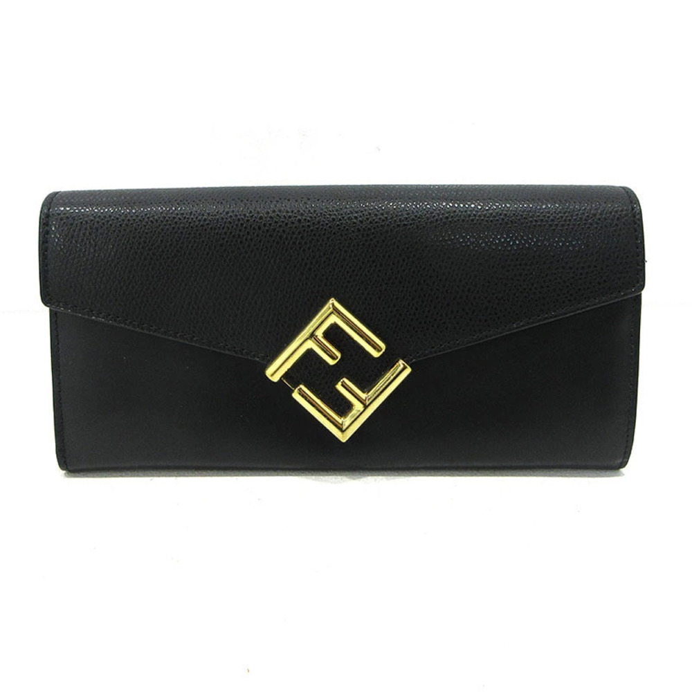 Fendi FF Diamond Continental Long Wallet Black